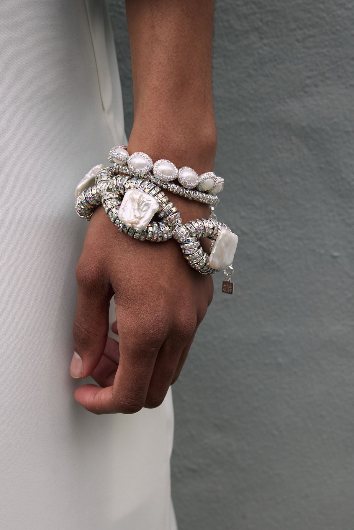 Skinny Diamond Bracelet Silver