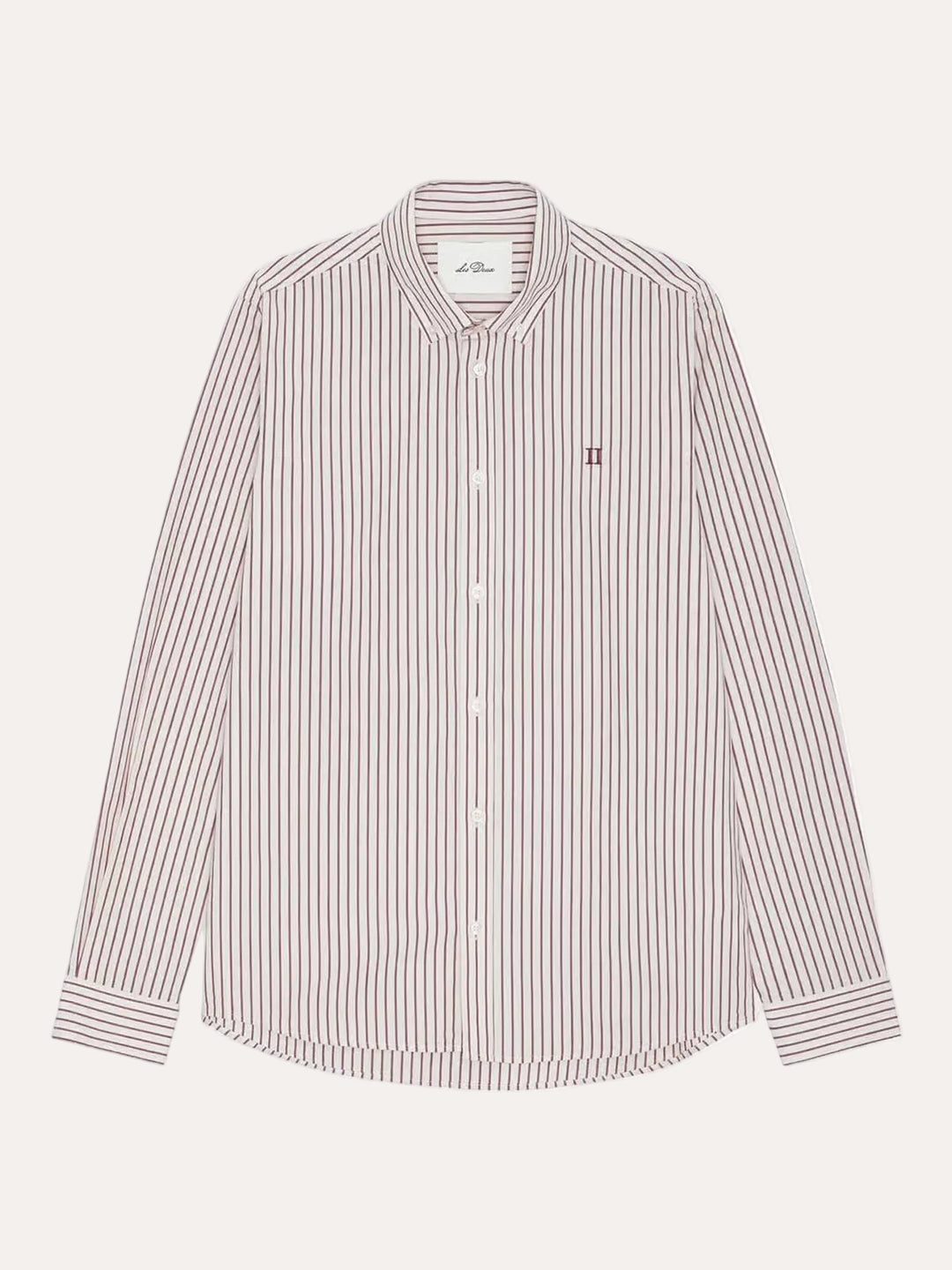 Light Oxford Striped Shirt Chocolate Truffle Red
