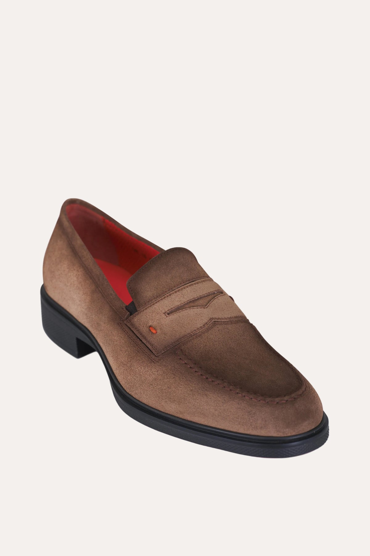 Santoni Suede Easy Loafer Brown - vinklet visning