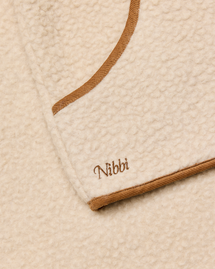 Wool Fleece Sweater Off White - detalj lomme