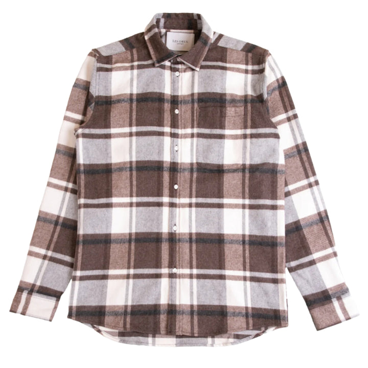 Jeremy Flannel Shirt Dusty Teak/Ivory