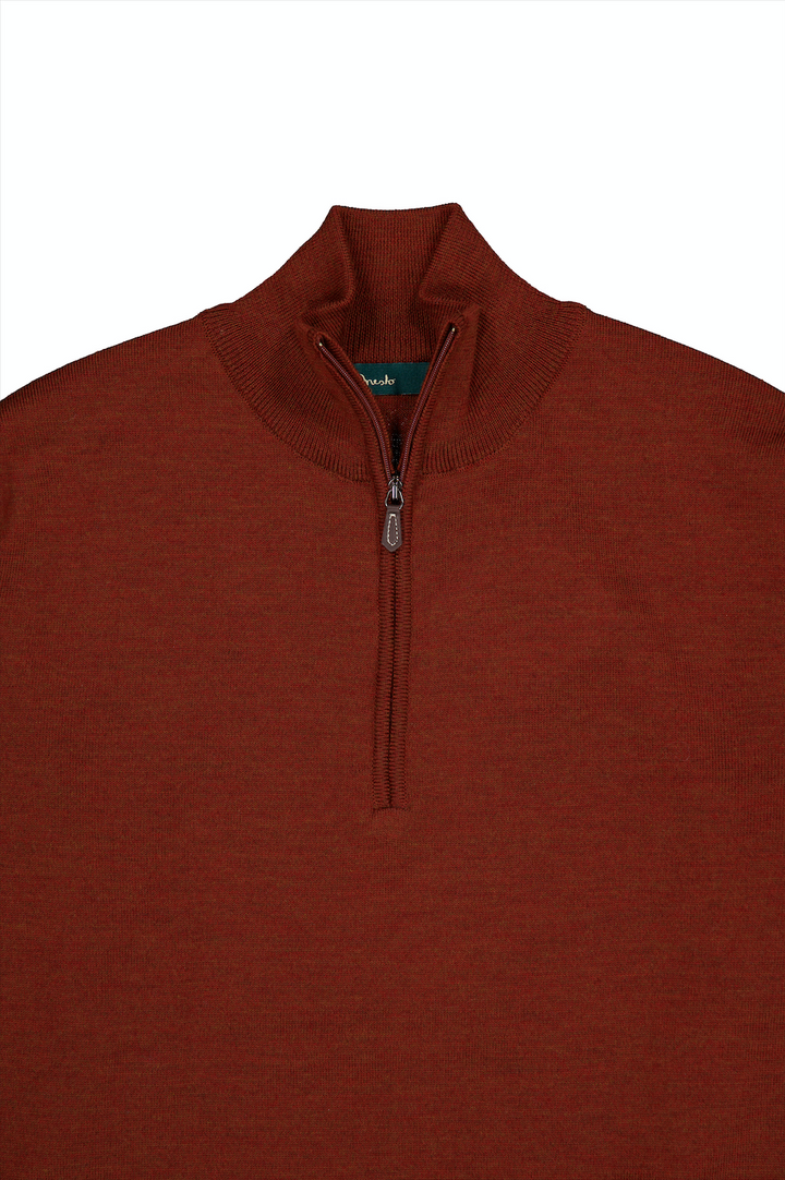 Merino Half-Zip Sweater Orange