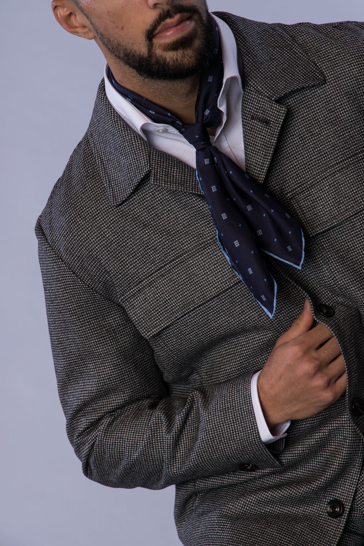 Silk Bandana Navy/Light Blue