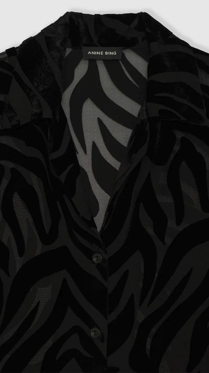 Mylah Shirt- Black Zebra Burnout
