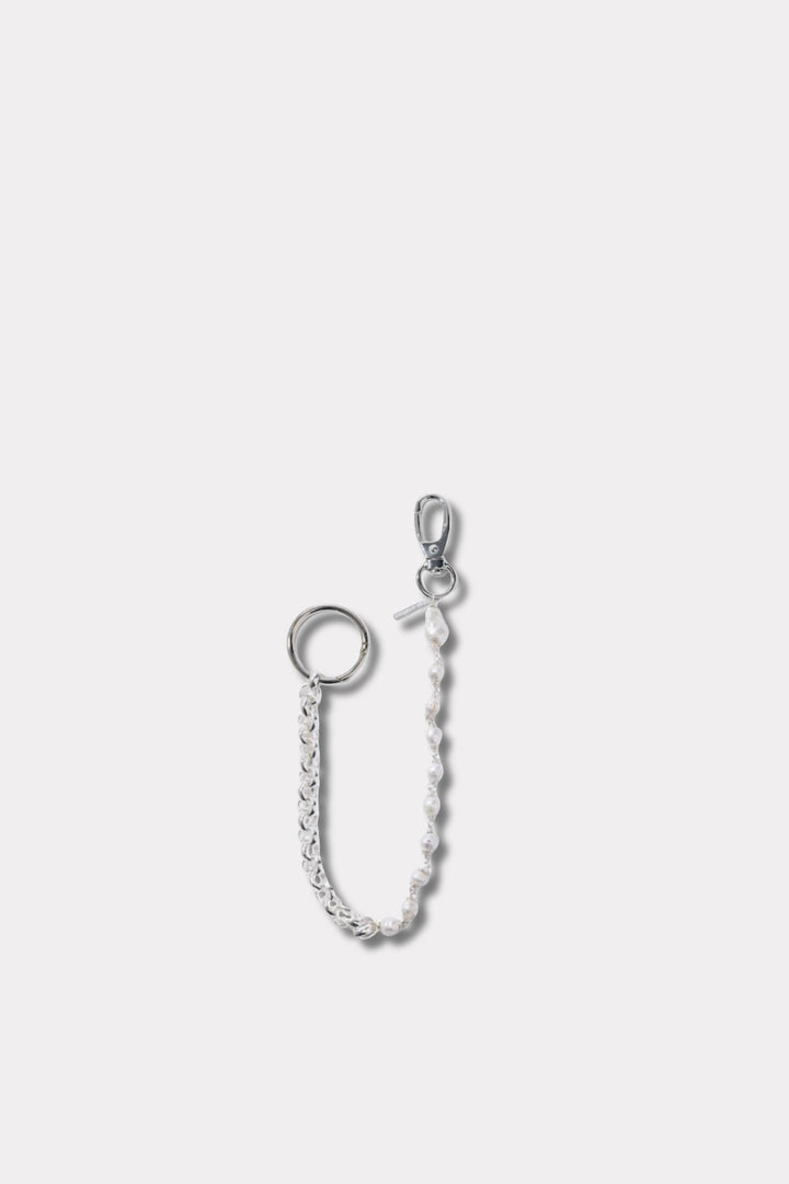 Pearl Vampire Wallet Chain- Silver