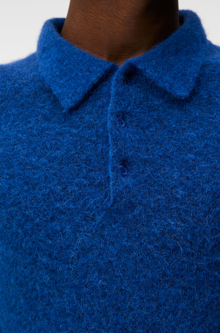 Hayden Hairy Polo Knit Blue