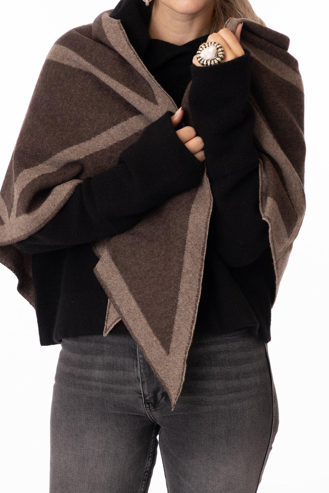 Triangle scarf - Wool & cashmere - Brown / Tobacco-Envelope1976-Bogartstore
