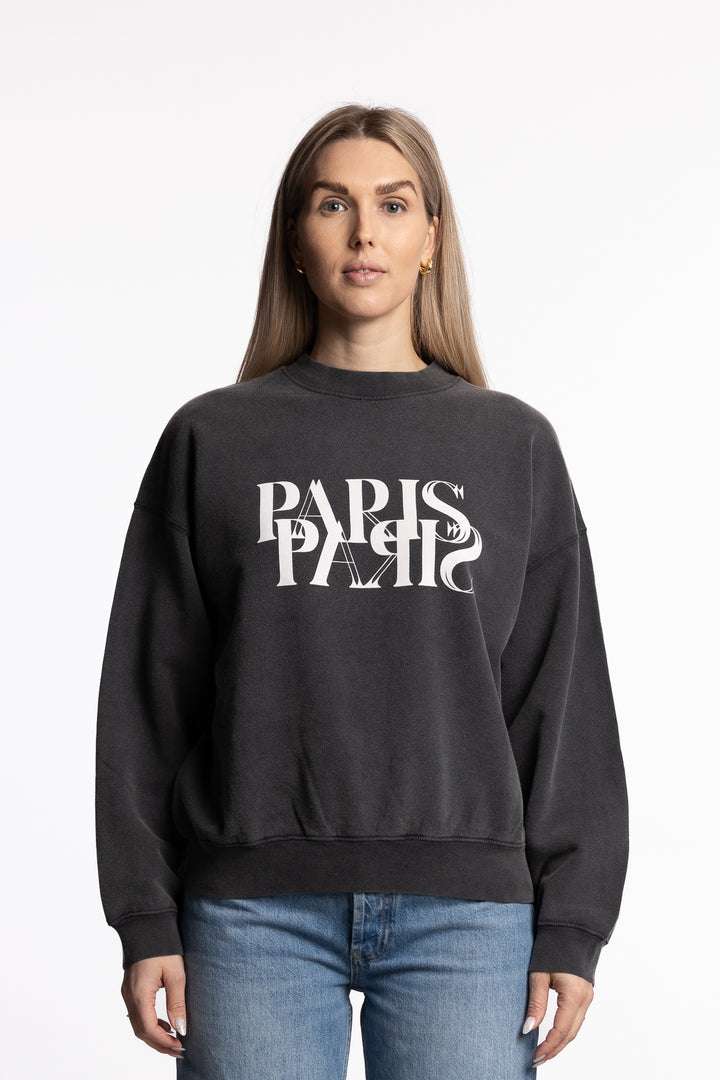 Jaci Sweatshirt Paris- Washed black
