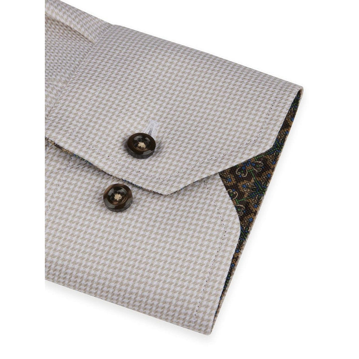 Slimline Contrast Twill Shirt Light Beige-Skjorter-Bogartstore