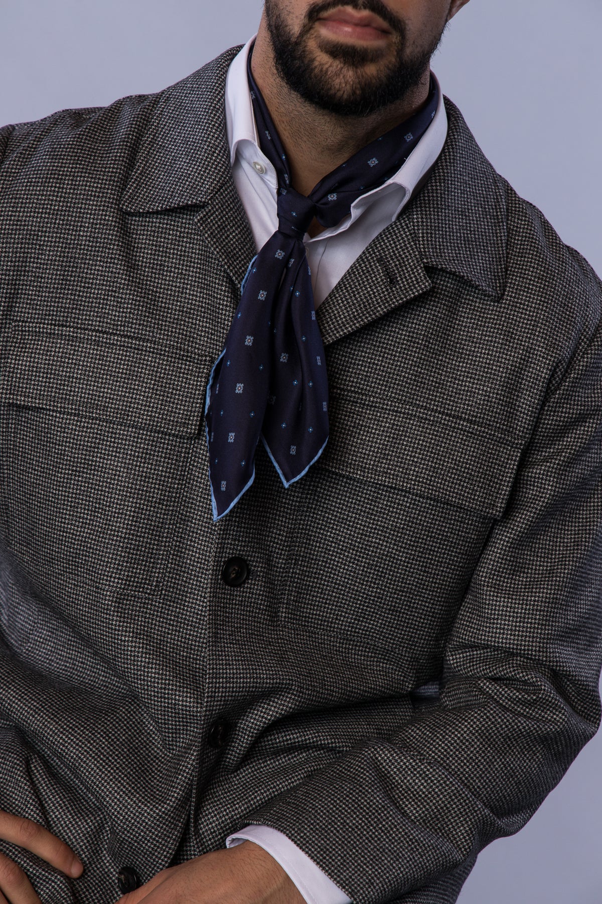Silk Bandana Navy/Light Blue