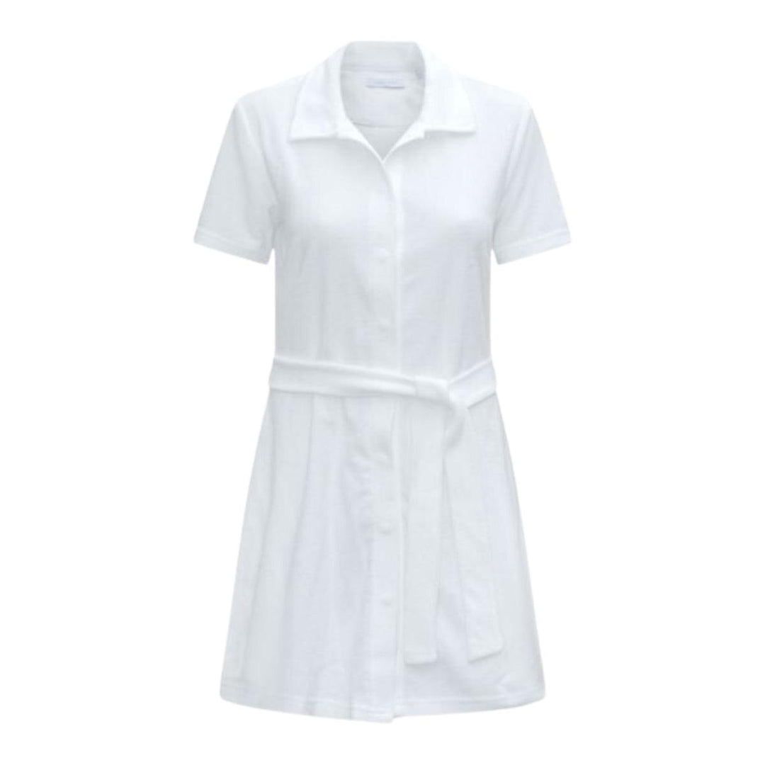 W Terry dress with buttons White-Cermino-Bogartstore