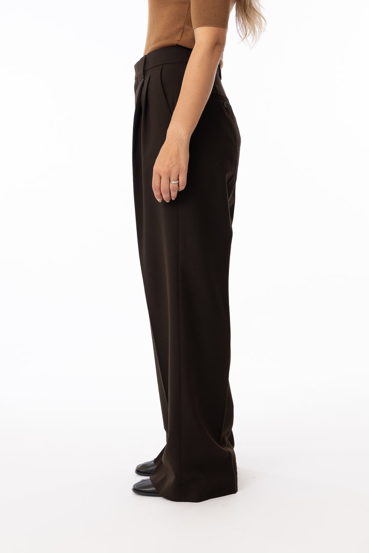 Darcey Wool Trousers- Dark Chocolate-Bukser-Bogartstore