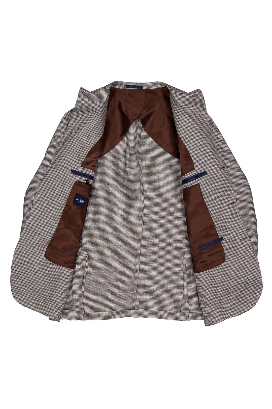 Jimmy Linen Jacket Brown Houndstooth