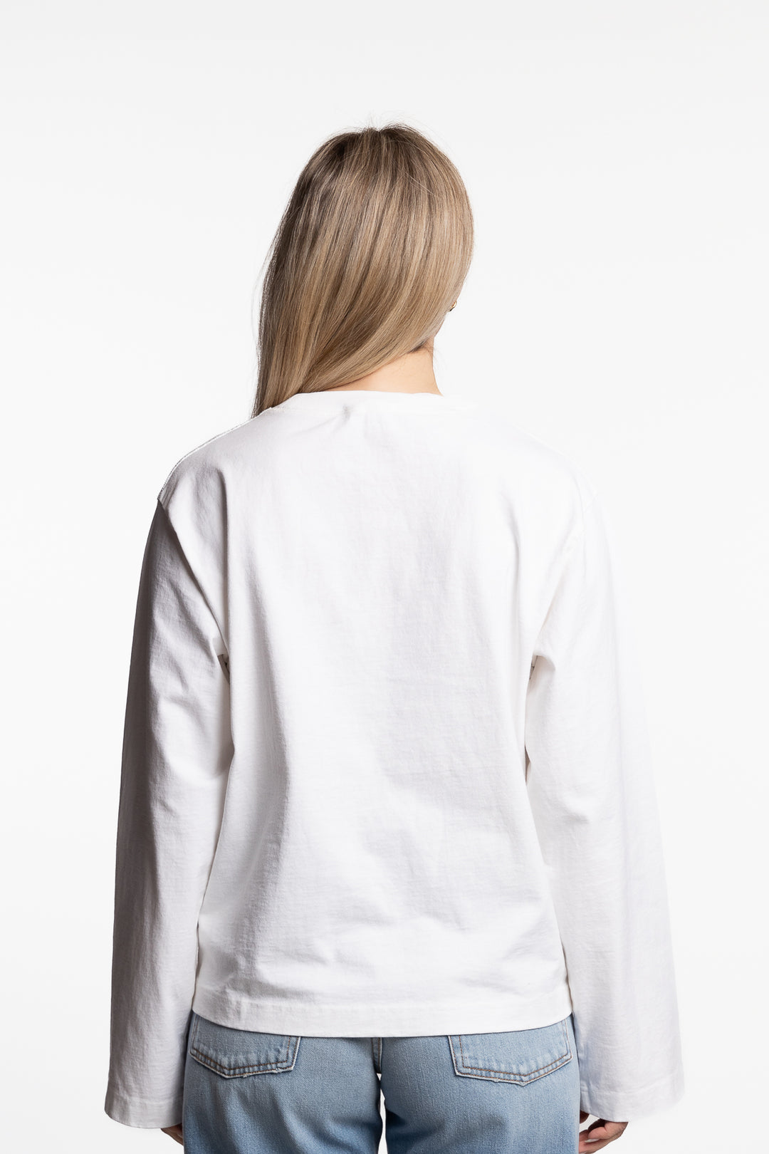 Logo Long Sleeve T-shirt- Optic white