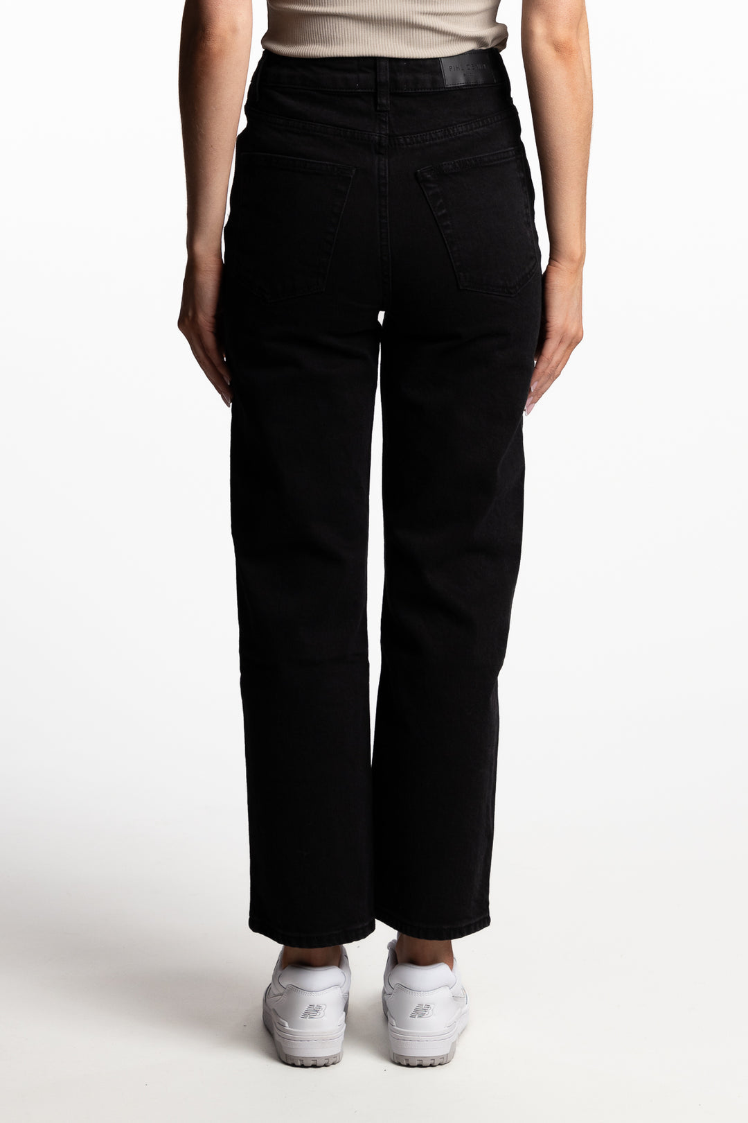 Holly- Washed Black- high waist straight fit cropped length