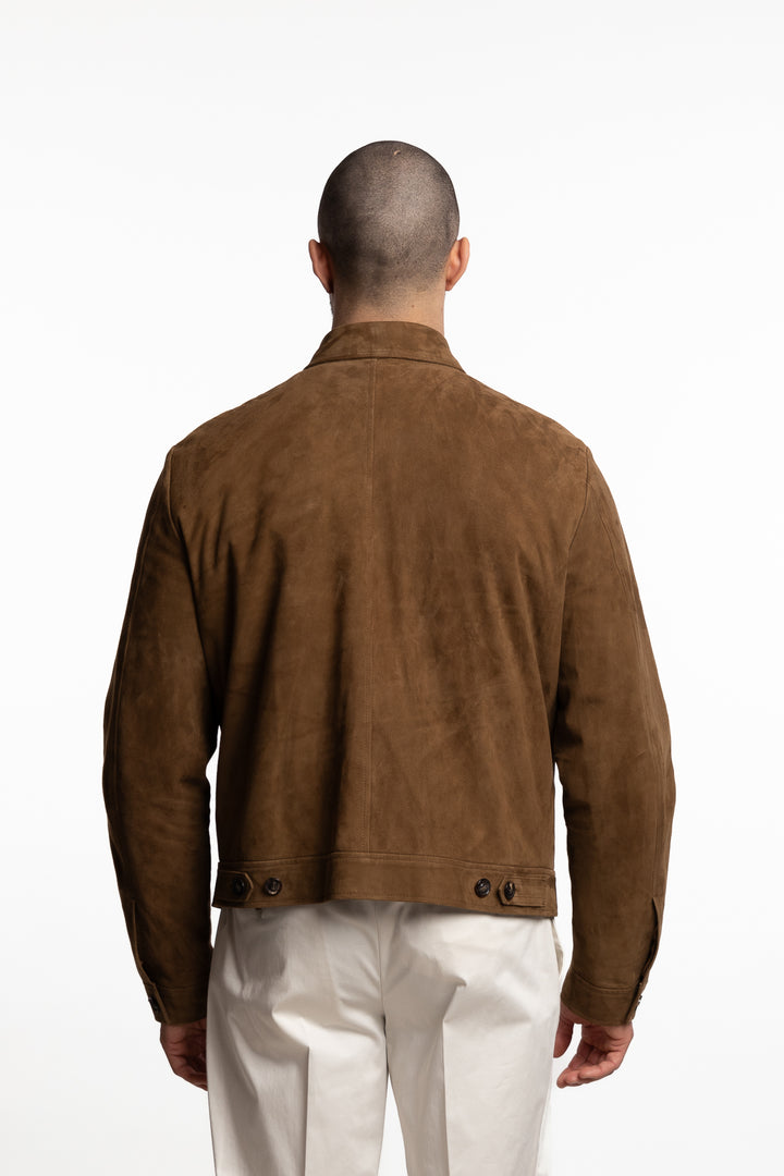 Suede Leather Jacket Brown