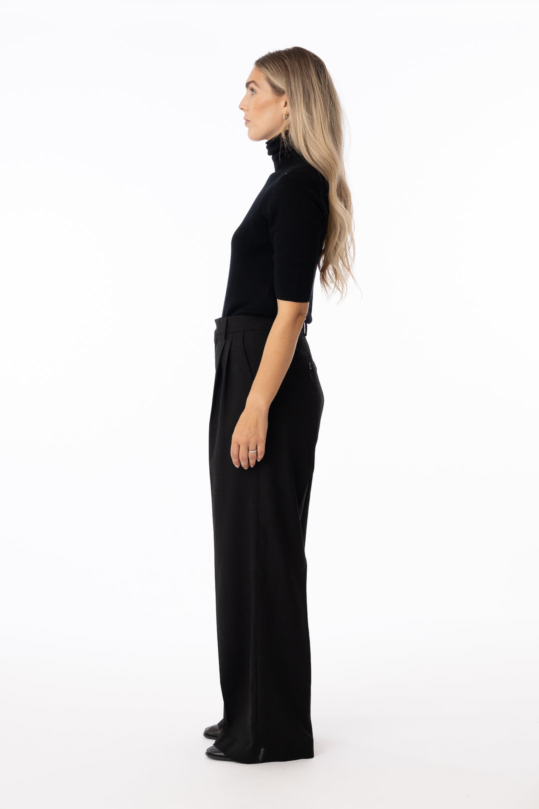 Darcey Wool Trousers- Black