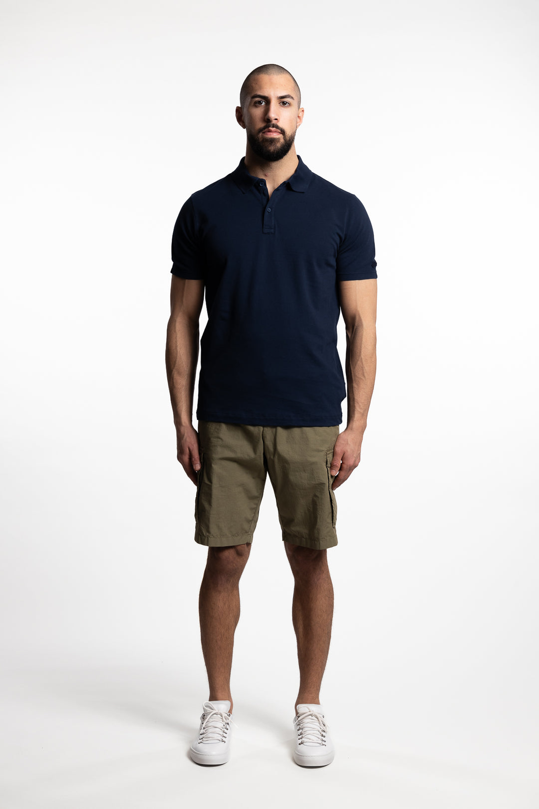 Garment-Dyed Piqué Cotton Polo Shirt Navy