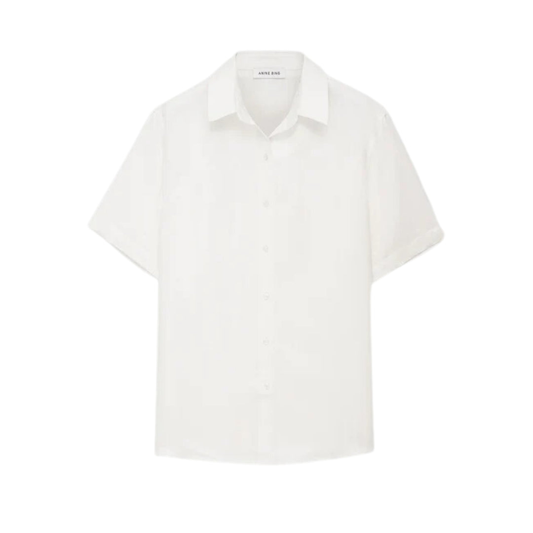 Bruni Shirt- White Linen-Anine Bing-Bogartstore