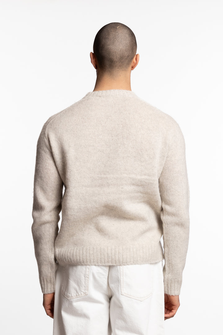 Brushed Wool Sweater Light Grey Melange
