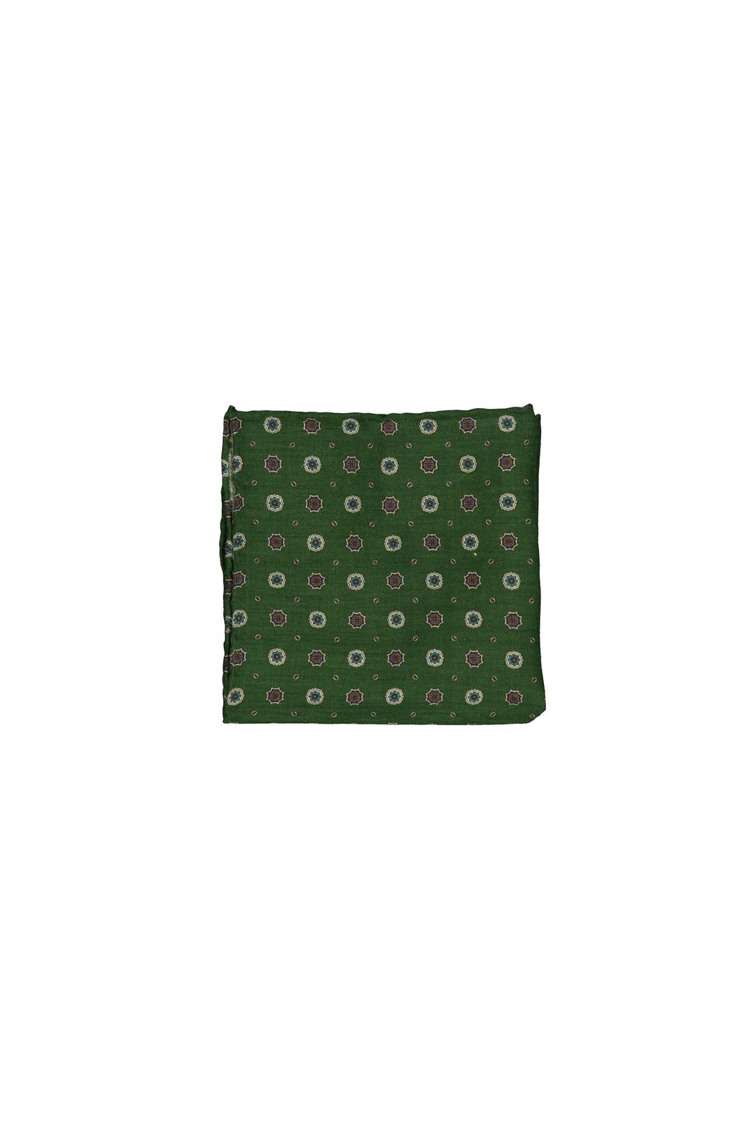 Wool Printed Hanky Green Pattern-Tørkle-Bogartstore