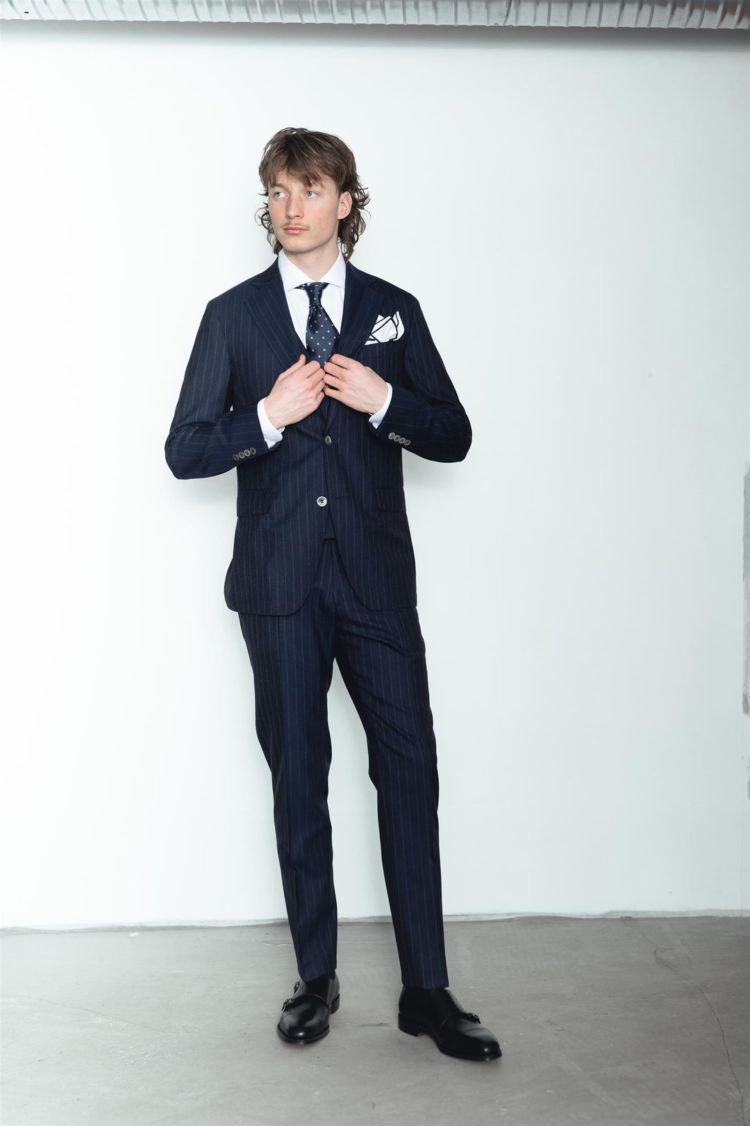 Palermo Pinstripe Trousers Navy