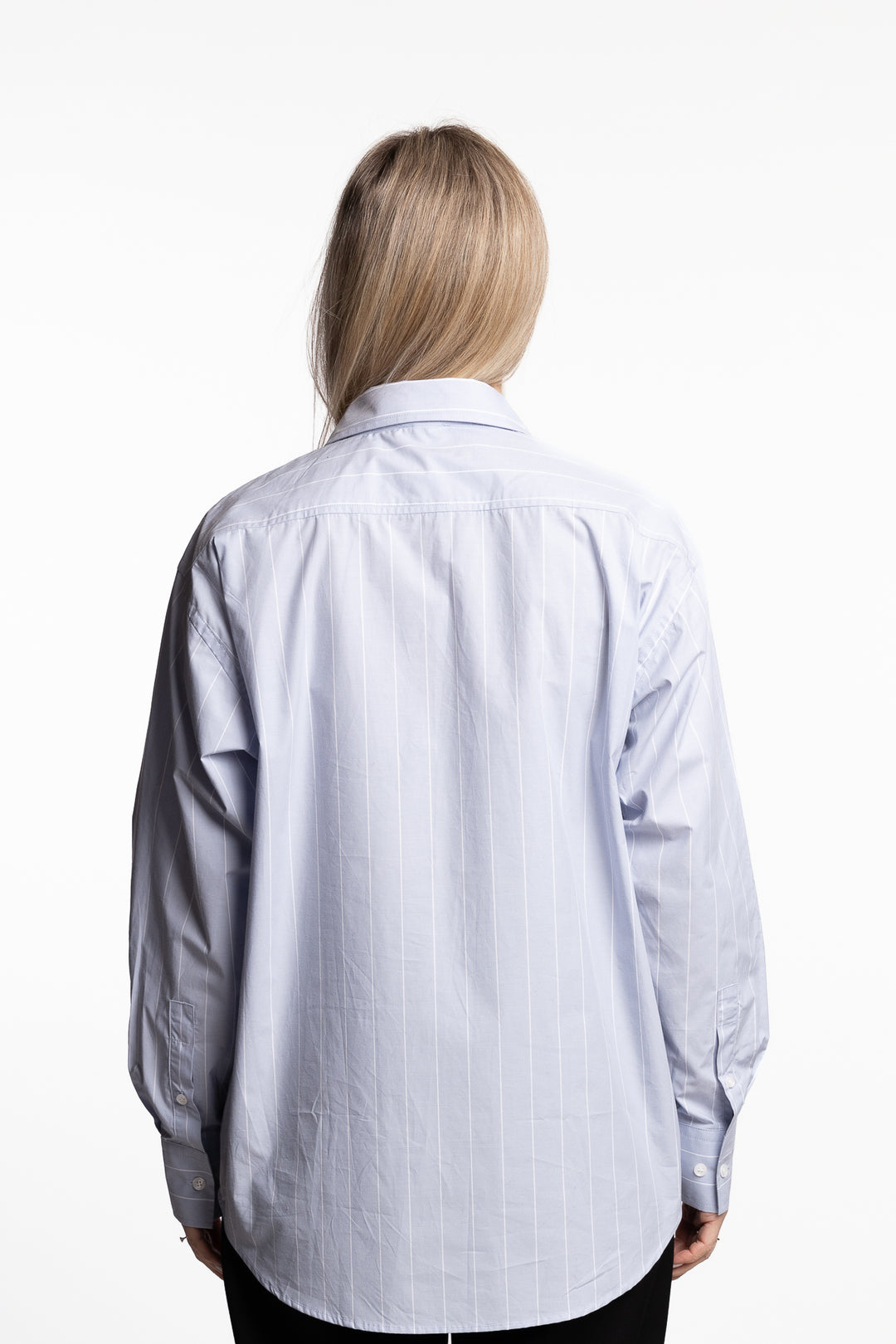 Stripe Poplin Shirt- Faded Blue