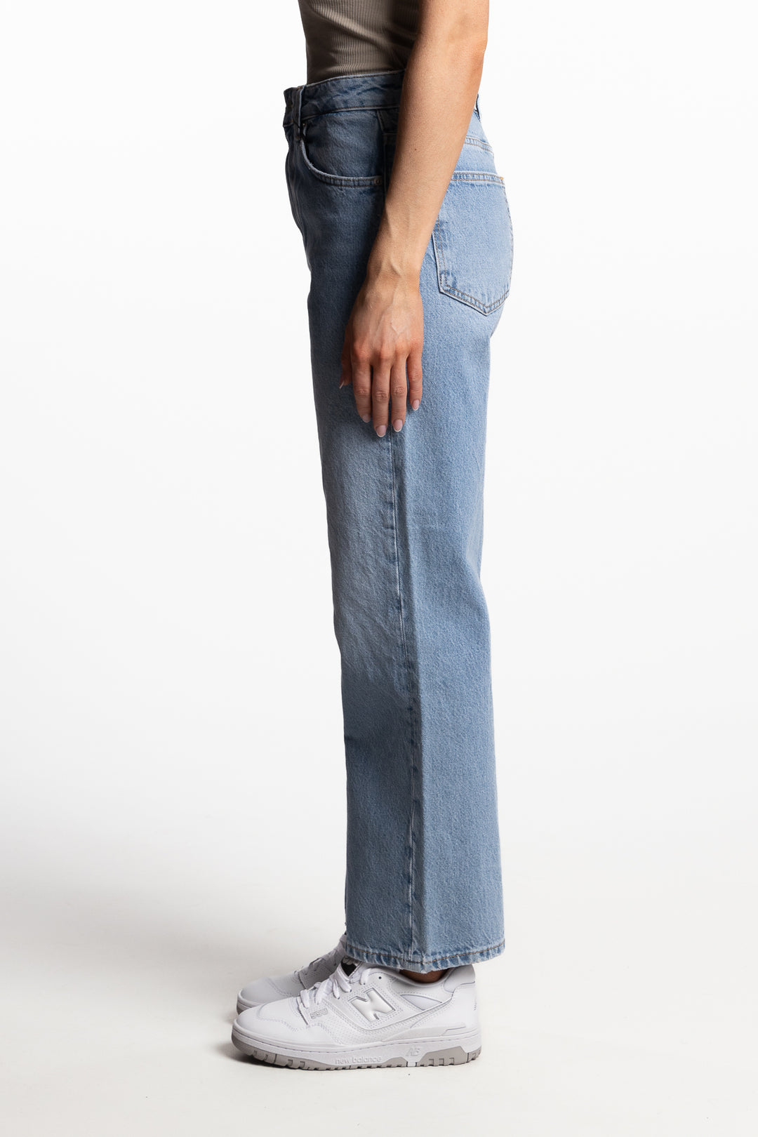 Holly- Light Blue - High waist straight fit cropped