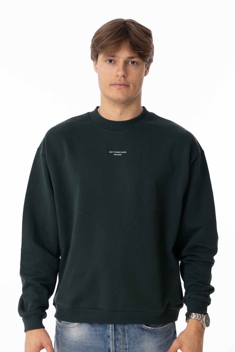 Le Sweatshirt Classique NFPM Dark Green-Genser-Bogartstore