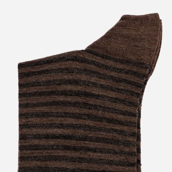 Fine Wool Small Stripes Brown/Antracite