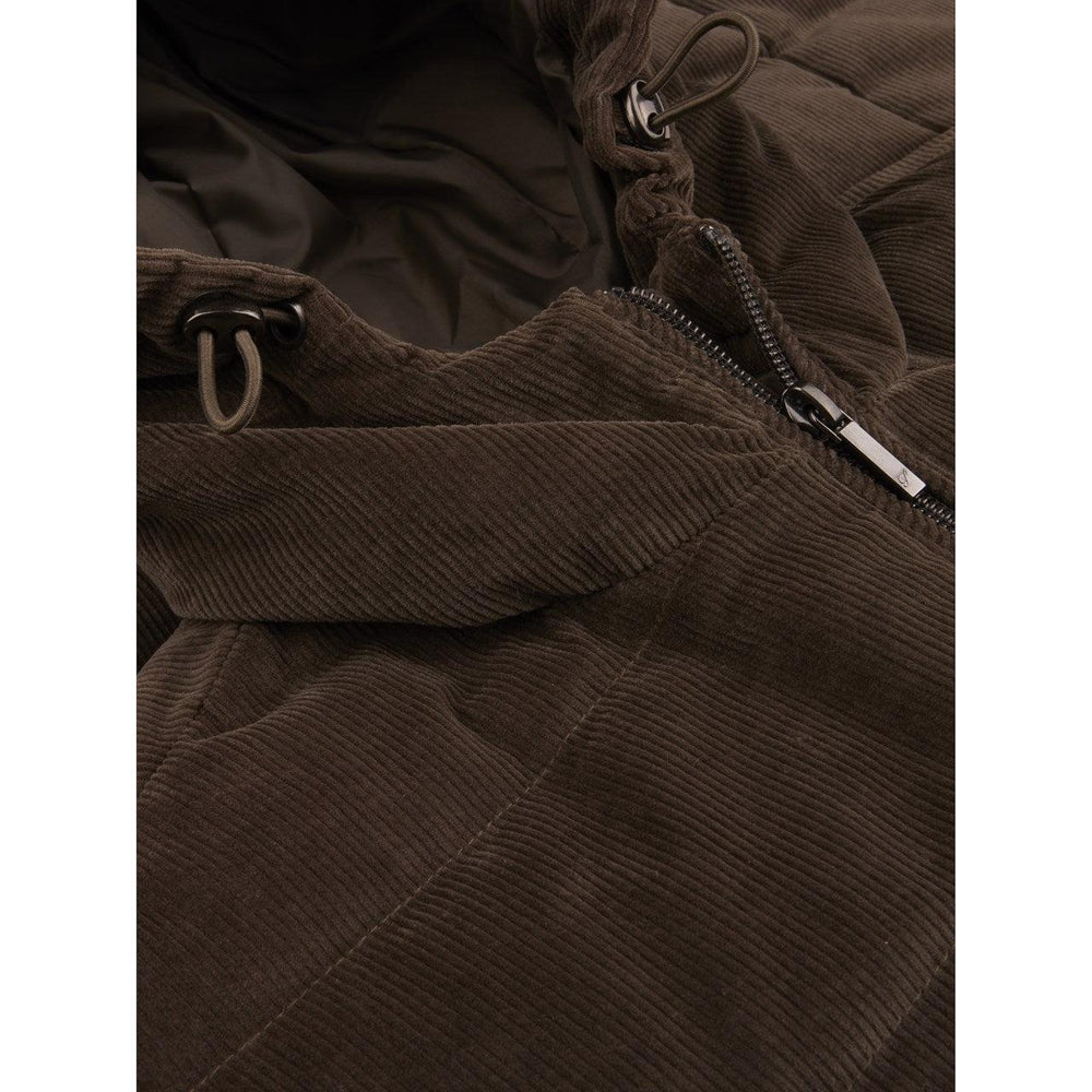 Cord Hood Zip Vest Brown-Stenströms-Bogartstore