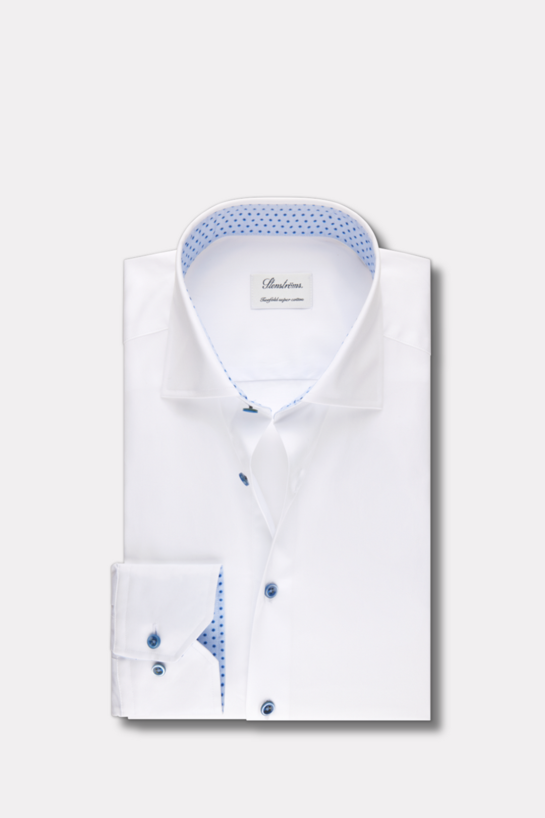 Fitted Body Contrast Shirt White