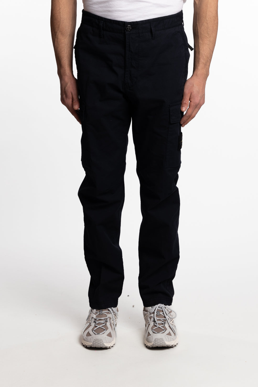 Cotton Stretch Tapered Cargo Pants Navy