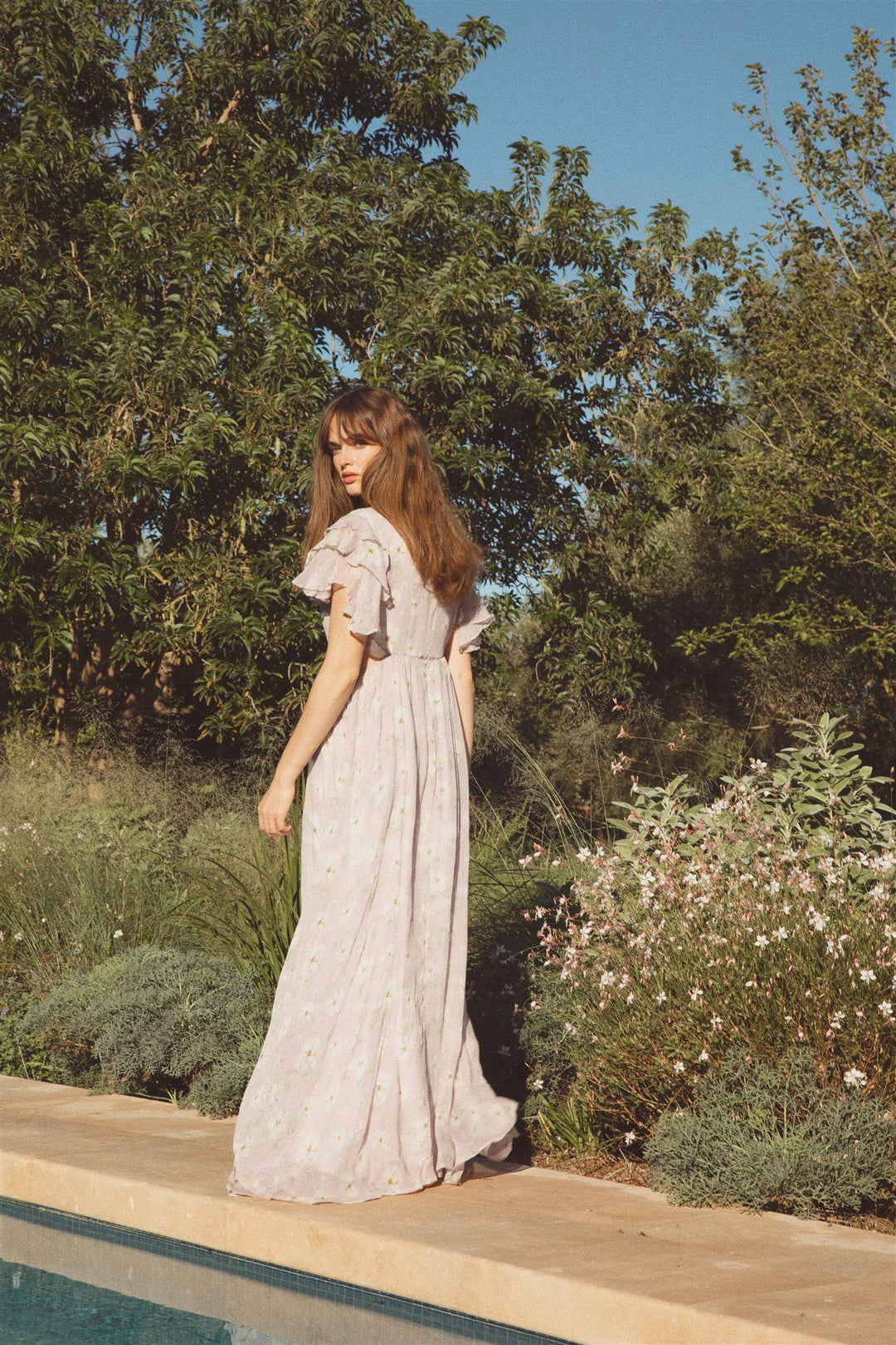 Elise Dress- Lavender Peony Print-Camilla Pihl-Bogartstore