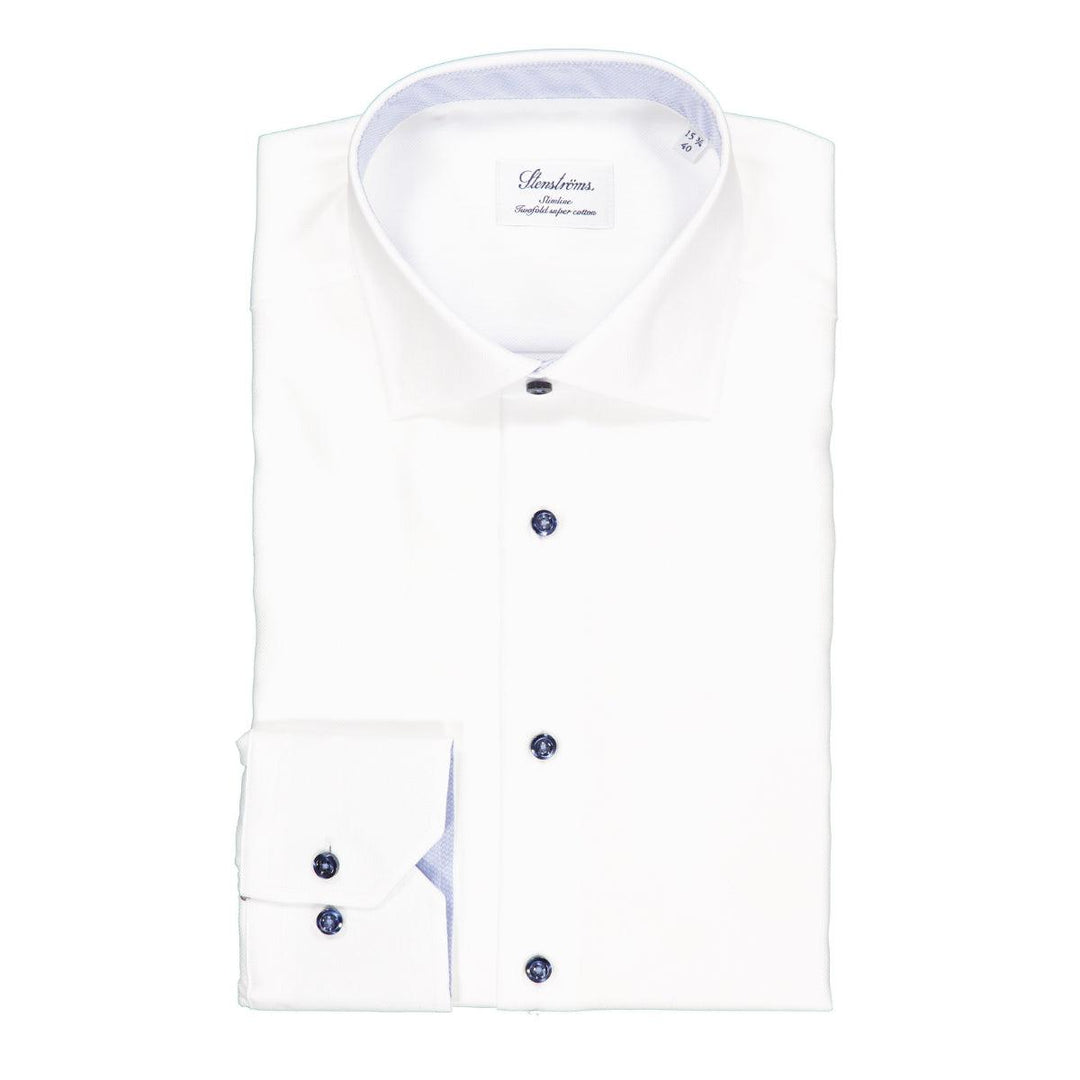 Slimline Contrast Oxford Shirt White-Skjorter-Bogartstore