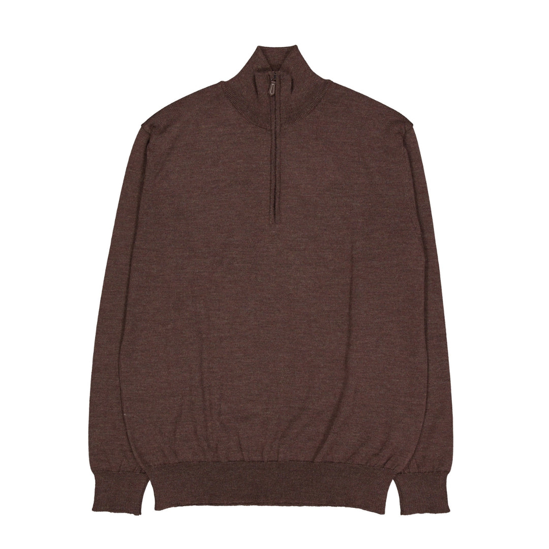 Merino Half-Zip Sweater Brown