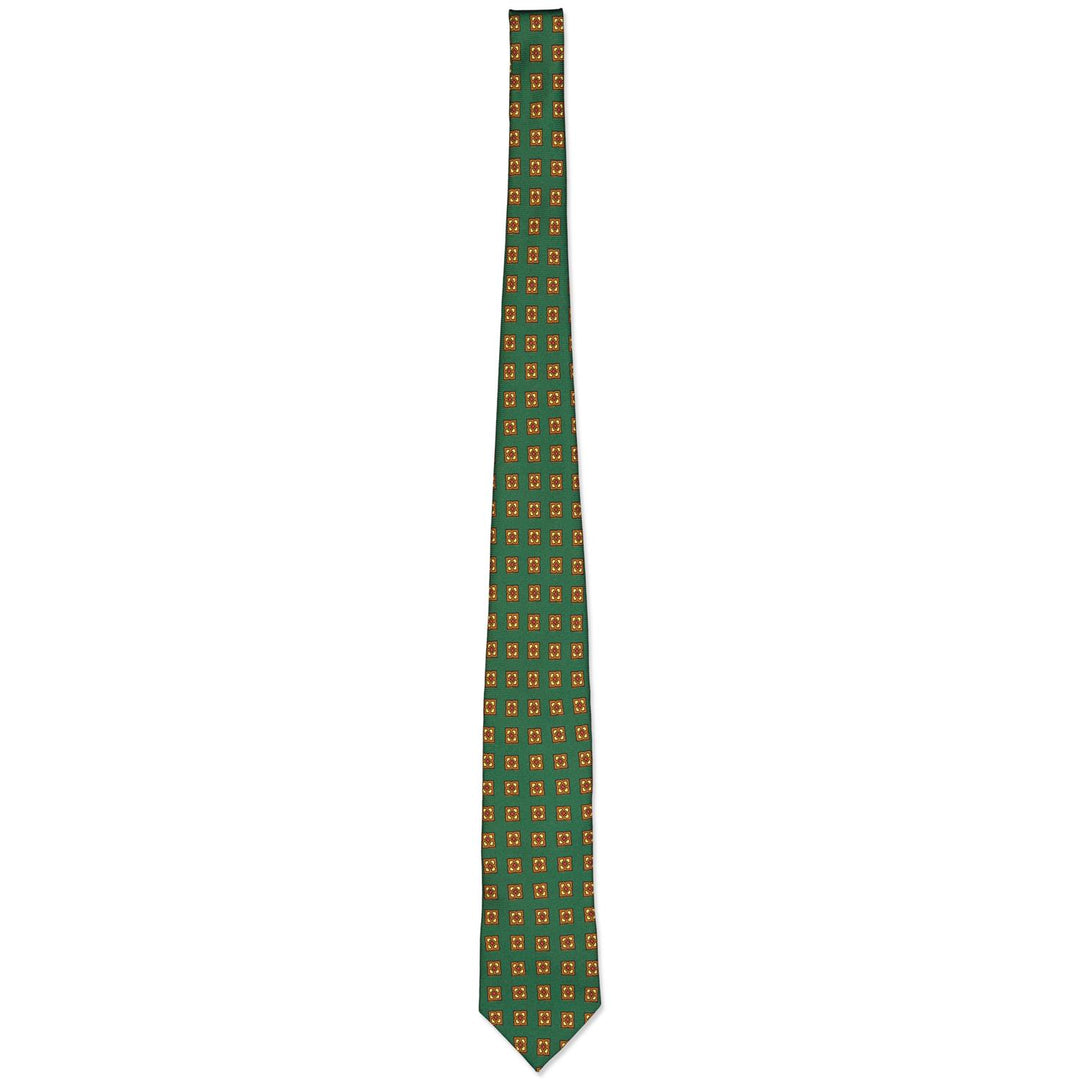 Twill Printed Tie Diamond Motif Green