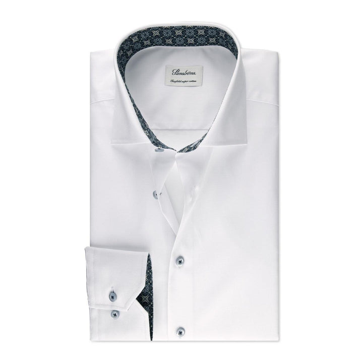 Slimline Contrast Twill Shirt White-Skjorter-Bogartstore