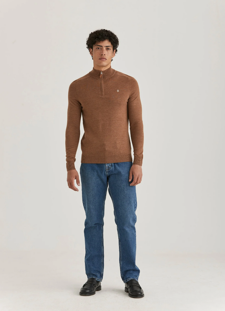 Merino John Zip Camel