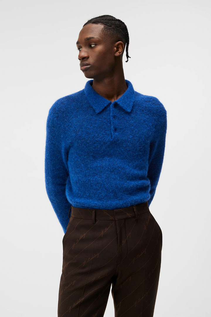 Hayden Hairy Polo Knit Blue