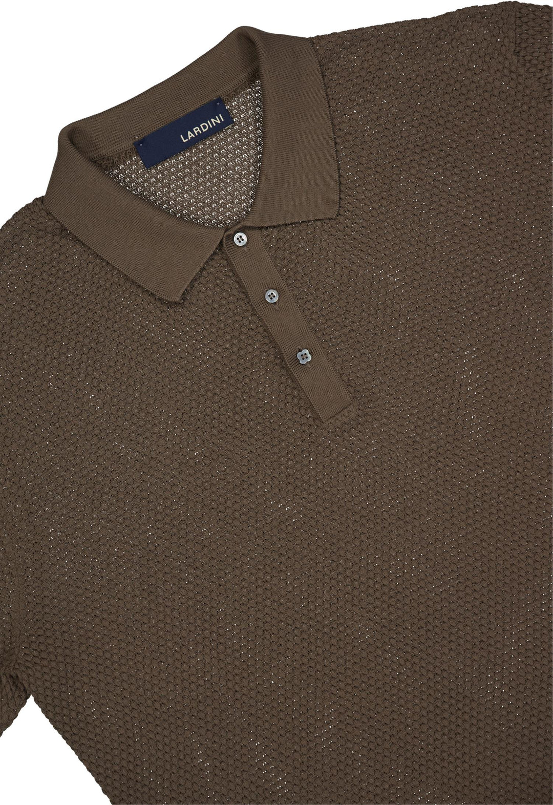 Cotton Textured Polo Shirt Brown