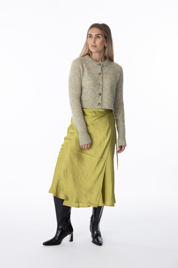 Satin Wrap Skirt- Light Olive-Skjørt-Bogartstore