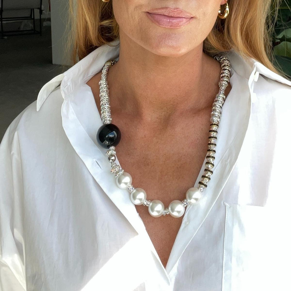 Noir Diamond Necklace- Gold/silver-Pearl Octopuss.y-Bogartstore