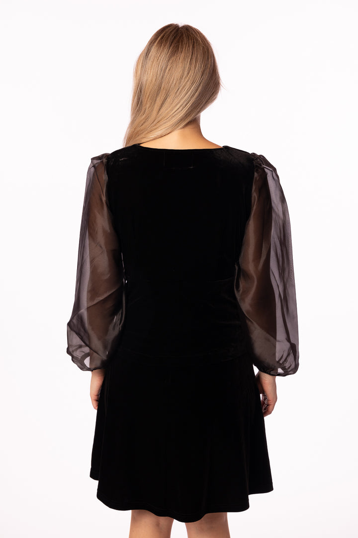 Hazel Velour Top- Black