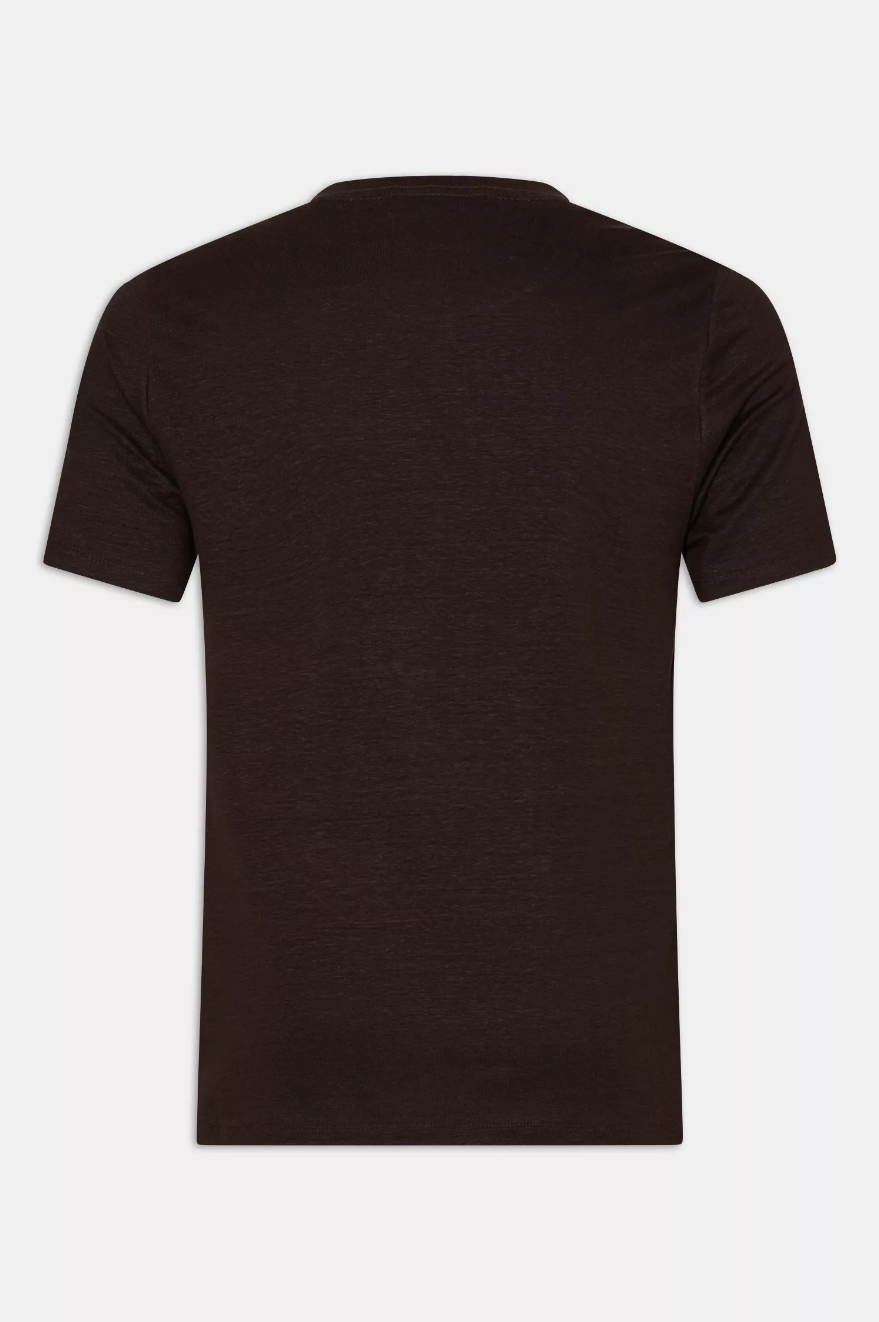 Kyran Linen T-Shirt Brown Elk