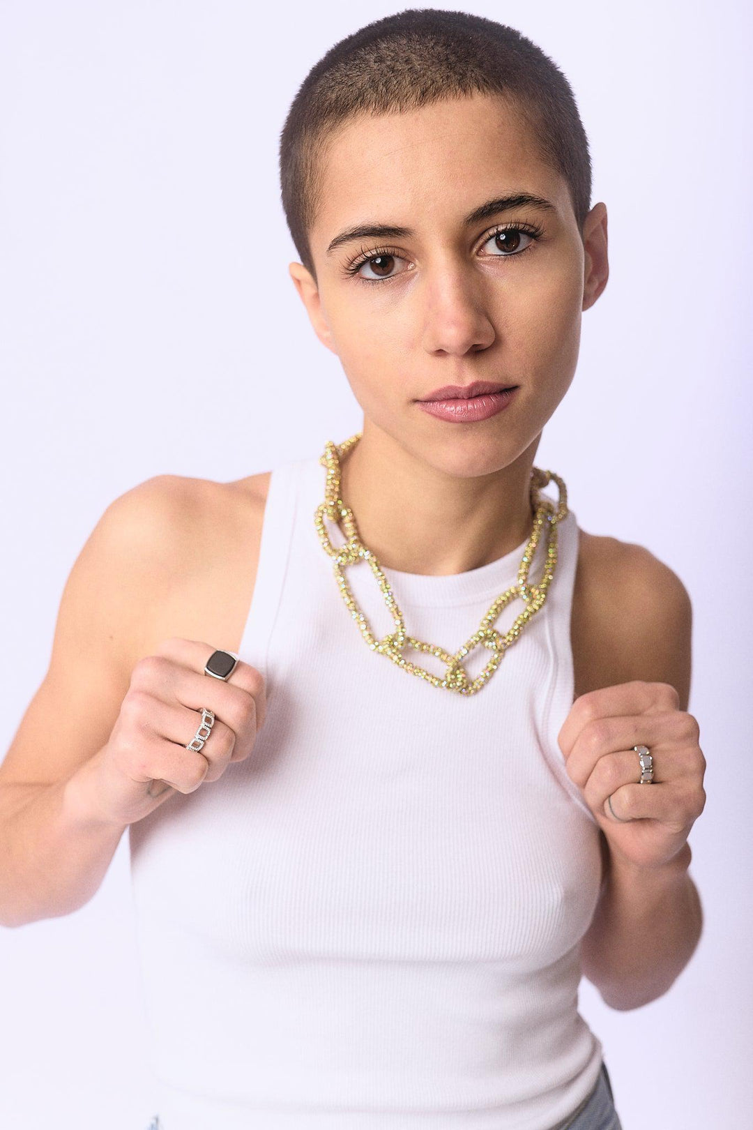Mini golden tire necklace- gold-Pearl Octopuss.y-Bogartstore