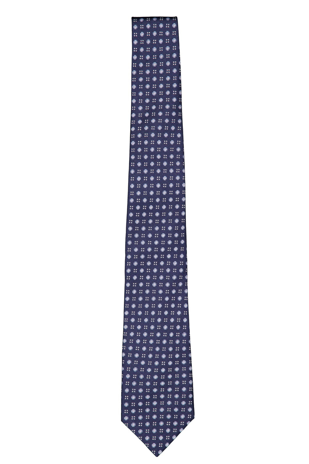 Silk Woven Tie Navy/Light Blue/White