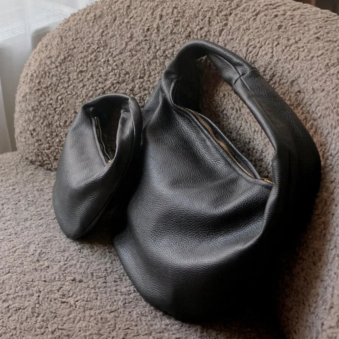 Alva Shoulder Bag Leather- Black