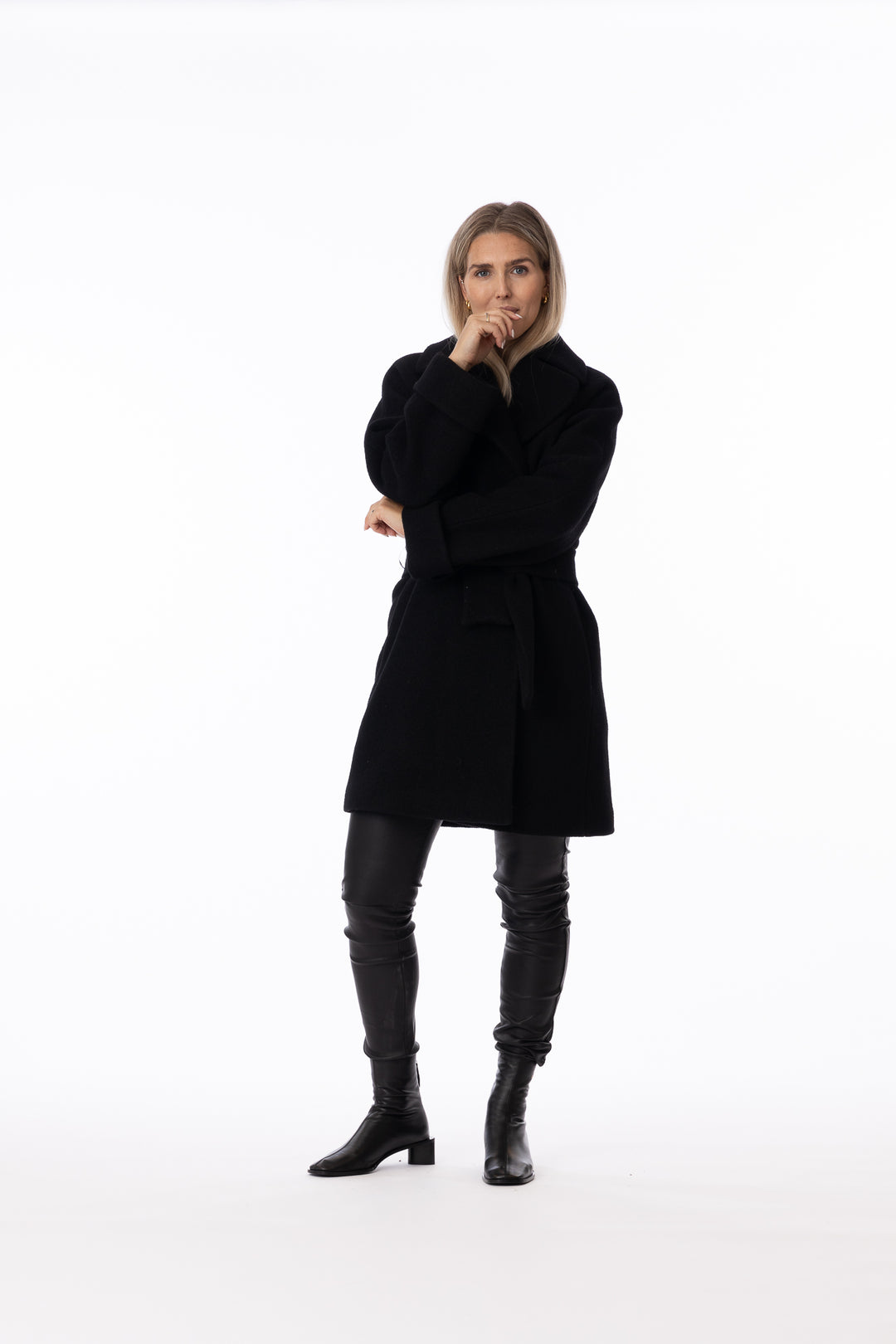 Wool Coat Mid- Black-The Product-Bogartstore