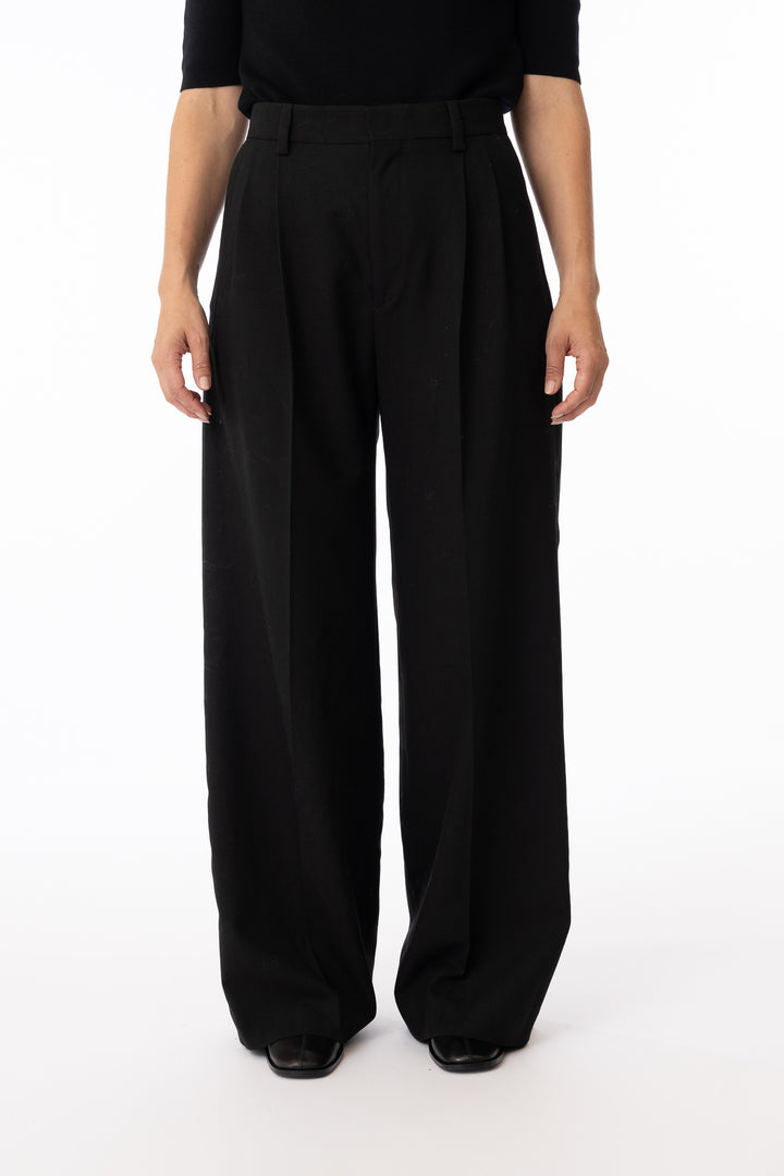 Darcey Wool Trousers- Black